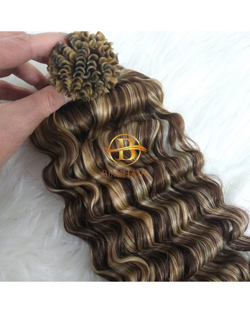 U-tip deep wavy hair