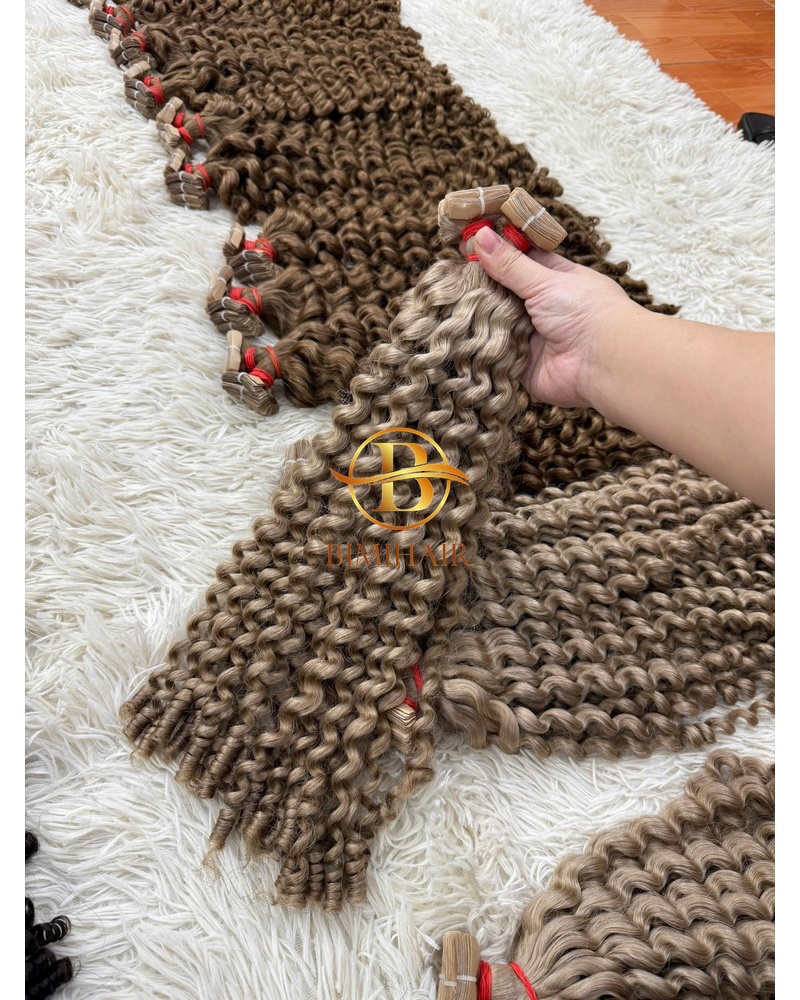 Tape deep curly hair