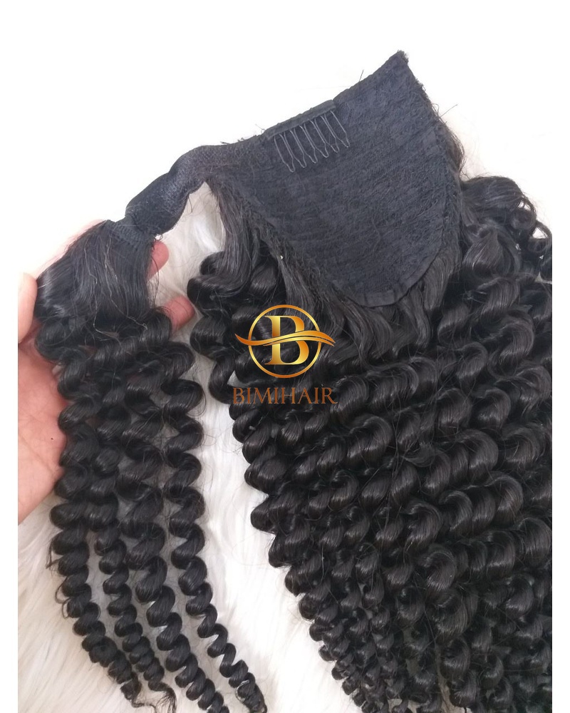 Ponytail deep curly hair
