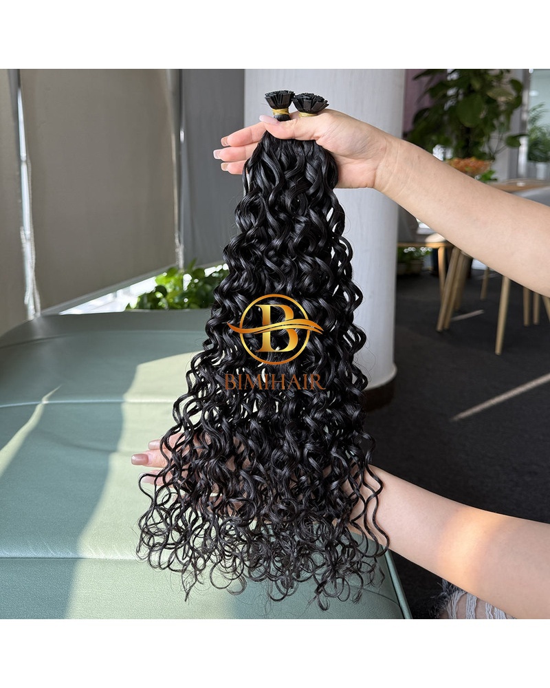 Flat tip deep curly hair