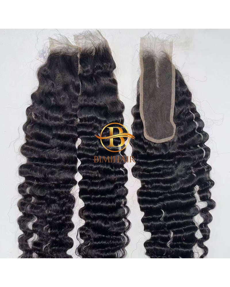 Lace closure deep wavy hair