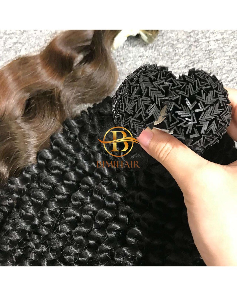 V-tip deep curly hair
