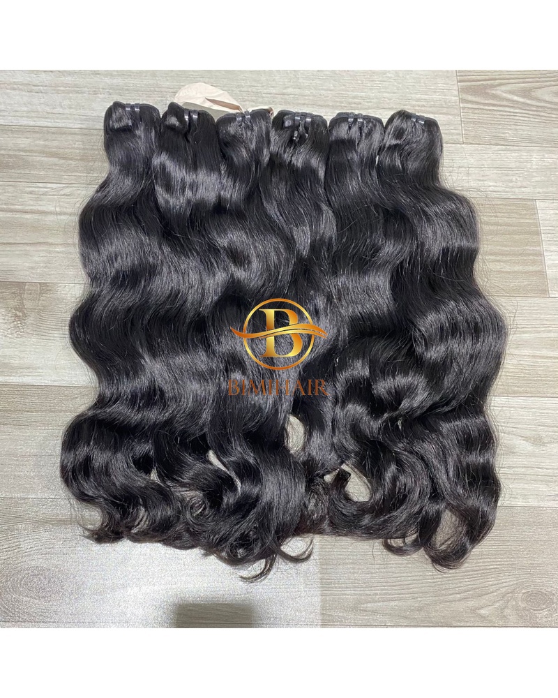 Machine weft natural wavy